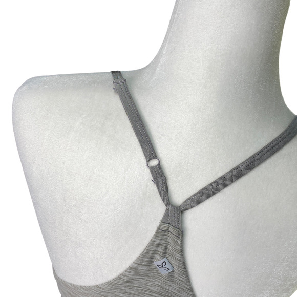 PRANA Womens Size Medium Epivine Sports Bra Gray Space Dye Racerback Long Line - Picture 6 of 7